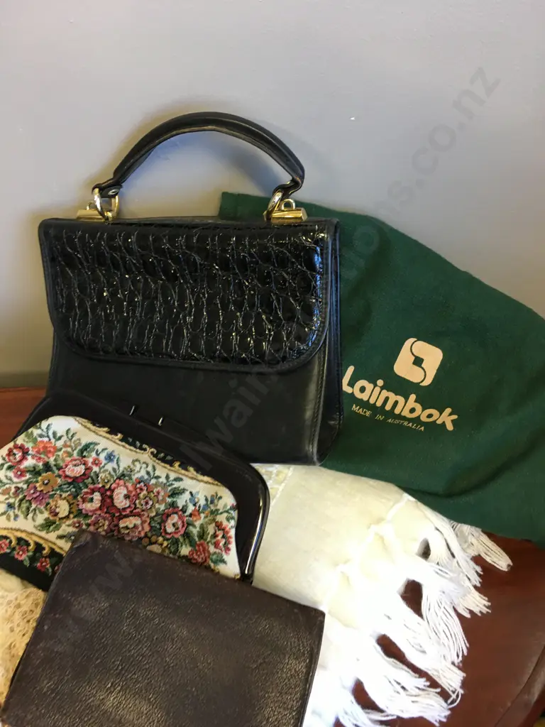 Vintage Laimbok Handbag, Scarves, Wallet Etc Image 1++
