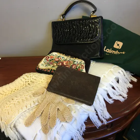 Vintage Laimbok Handbag, Scarves, Wallet Etc
