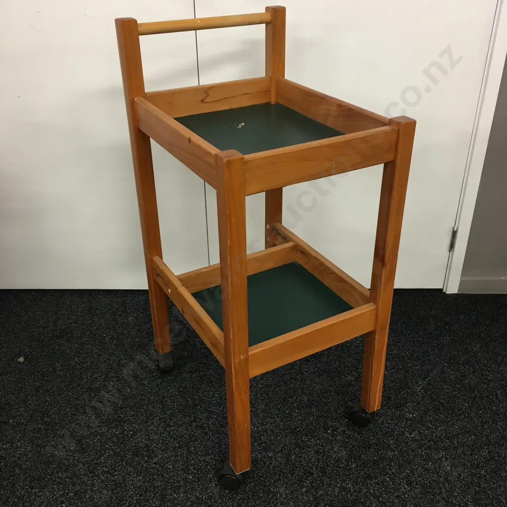 Mobile Wooden 2 Tier Trolley Image 1++