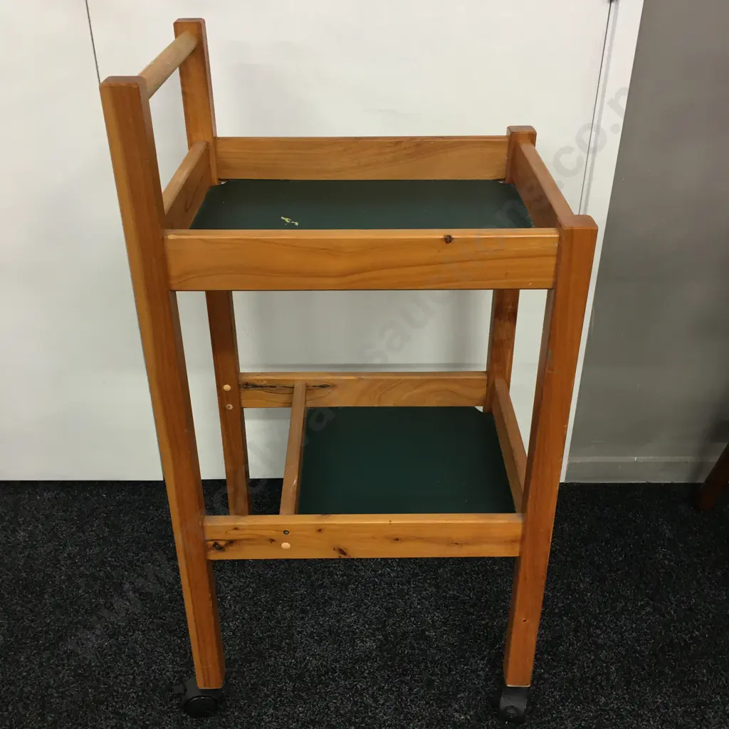 Mobile Wooden 2 Tier Trolley Image 1++