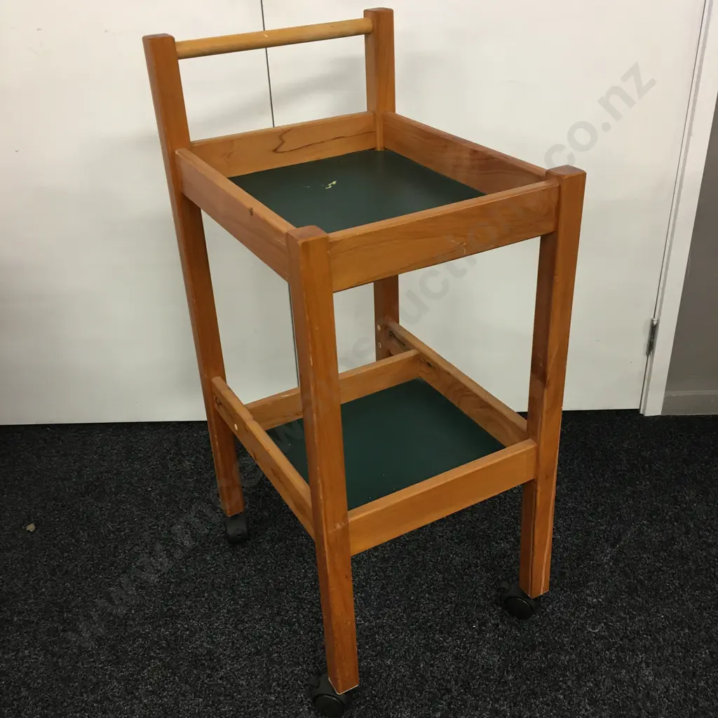 Mobile Wooden 2 Tier Trolley Image 1++