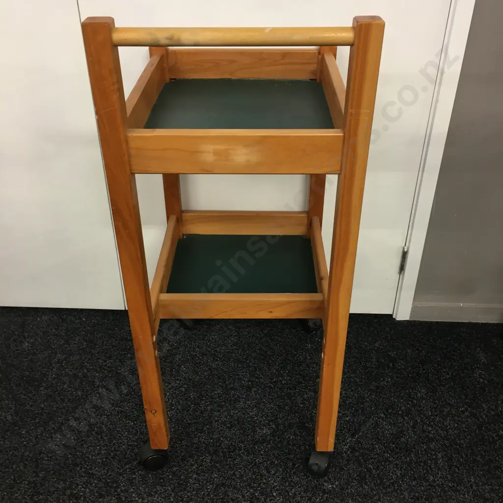 Mobile Wooden 2 Tier Trolley Image 1++