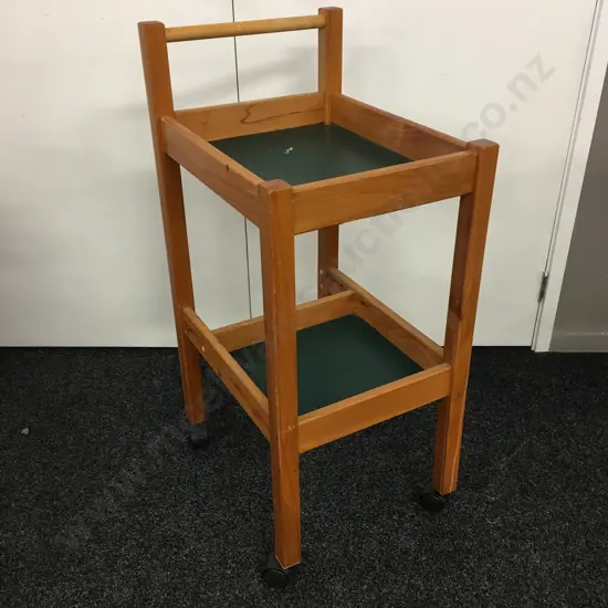 Mobile Wooden 2 Tier Trolley