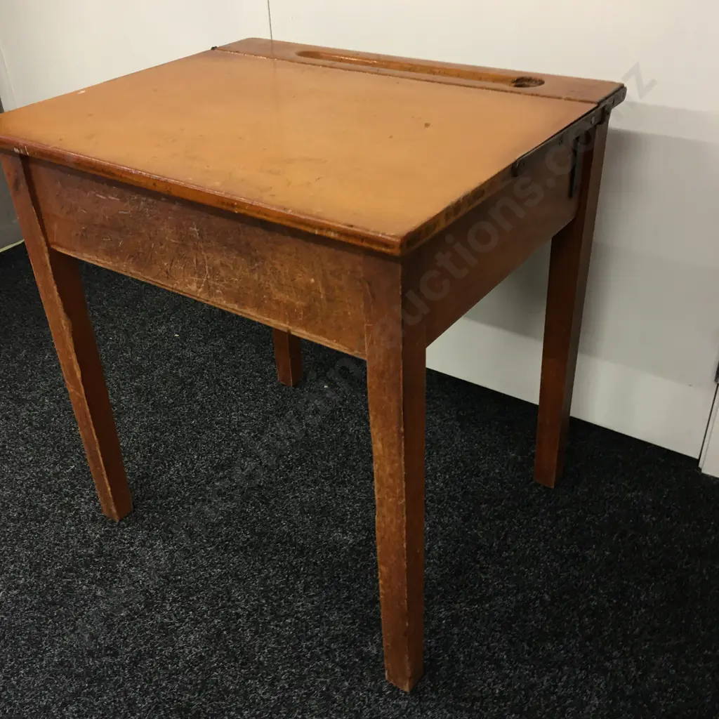 Vintage School Desk With Lift-up Top, H62 W59 D49cm Image 1++