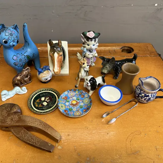 Assorted China Animal Ornaments, Dishes Etc