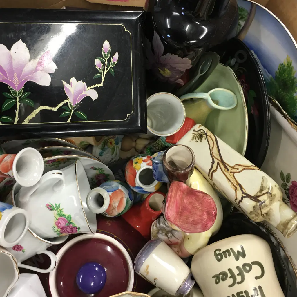 Assorted China, Ornaments,Vases Etc Box Lot Image 1++