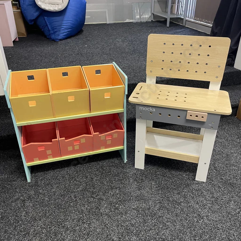 Mocka Childs Work Bench with a six box cubby bay  Image 1++