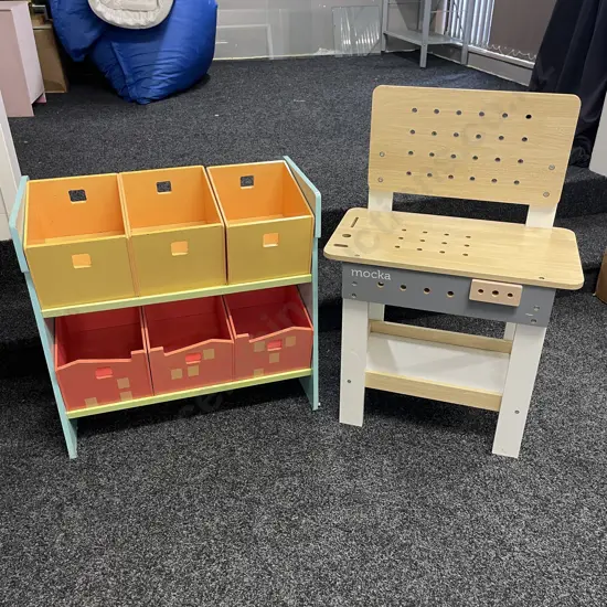 Mocka Childs Work Bench with a six box cubby bay 
