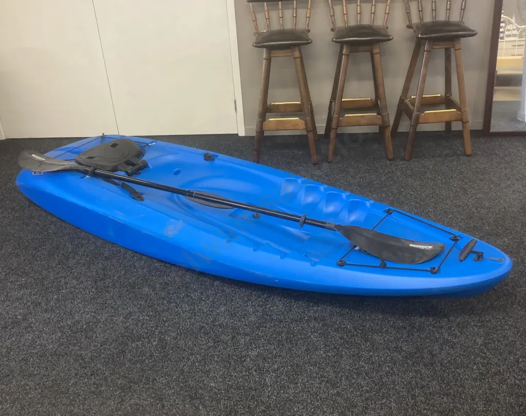 Lifetime Sit-On-Top Blue Kayak with Lite Elite Paddle, L2.55m, Max 225lbs, Image 1++