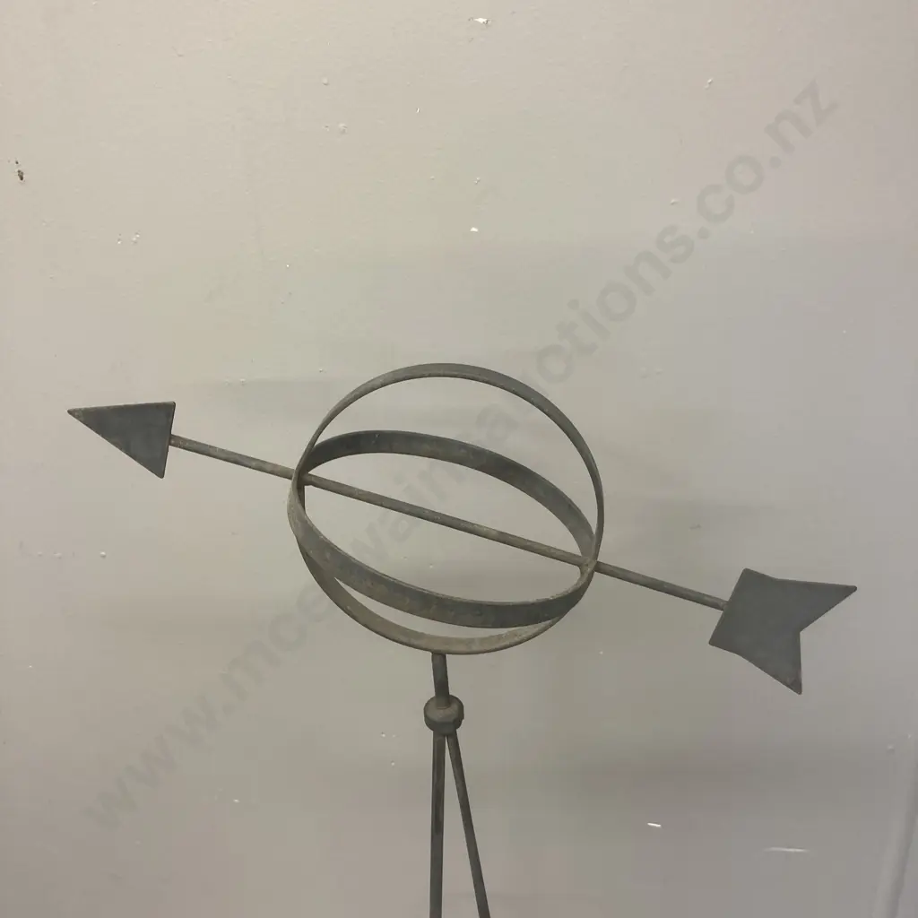 Black Steel Armillary Obelisk Garden Ornament, 105cm Image 1++