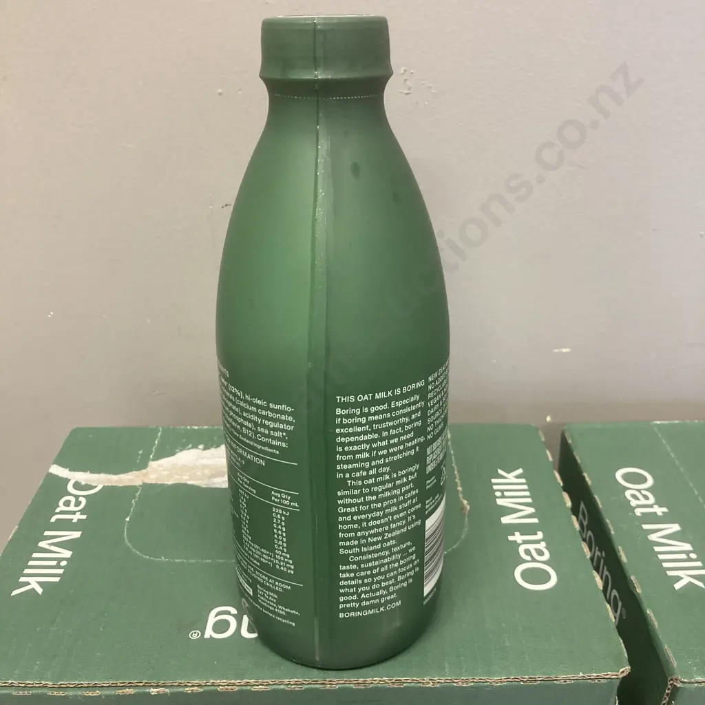 2 x Cartons of Boring Oat Milk Barista 1 Litre Bottles (12 Bottles) BB 22/05/24 Image 1++