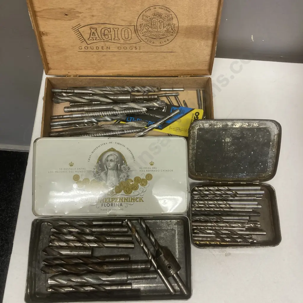 Box lot Toolkit, Drill Bits, Hardware, Wallpapering Gear Etc Image 1++