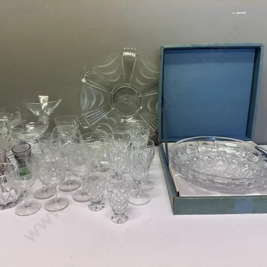 Assorted Crystal & Glassware Including Boxed