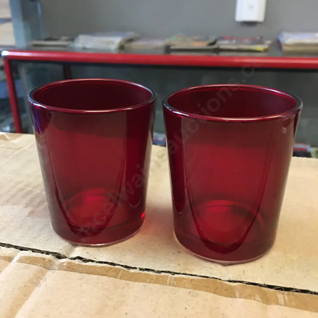 Box lot New Red Votive Holders, 96 Pieces Image 1++