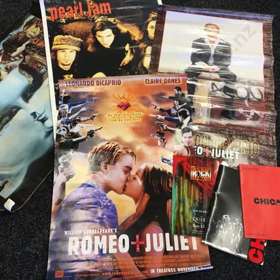 4 Vintage Posters - Romeo & Juliet, Pearl Jam & Salvador Dali & Musicals' Programmes