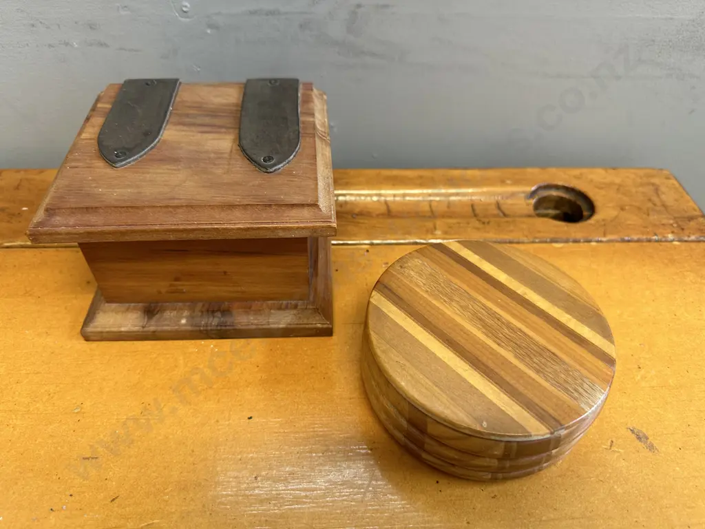 Wooden Lidded Jewellery Boxes New Zealand Native Timbers Image 1++