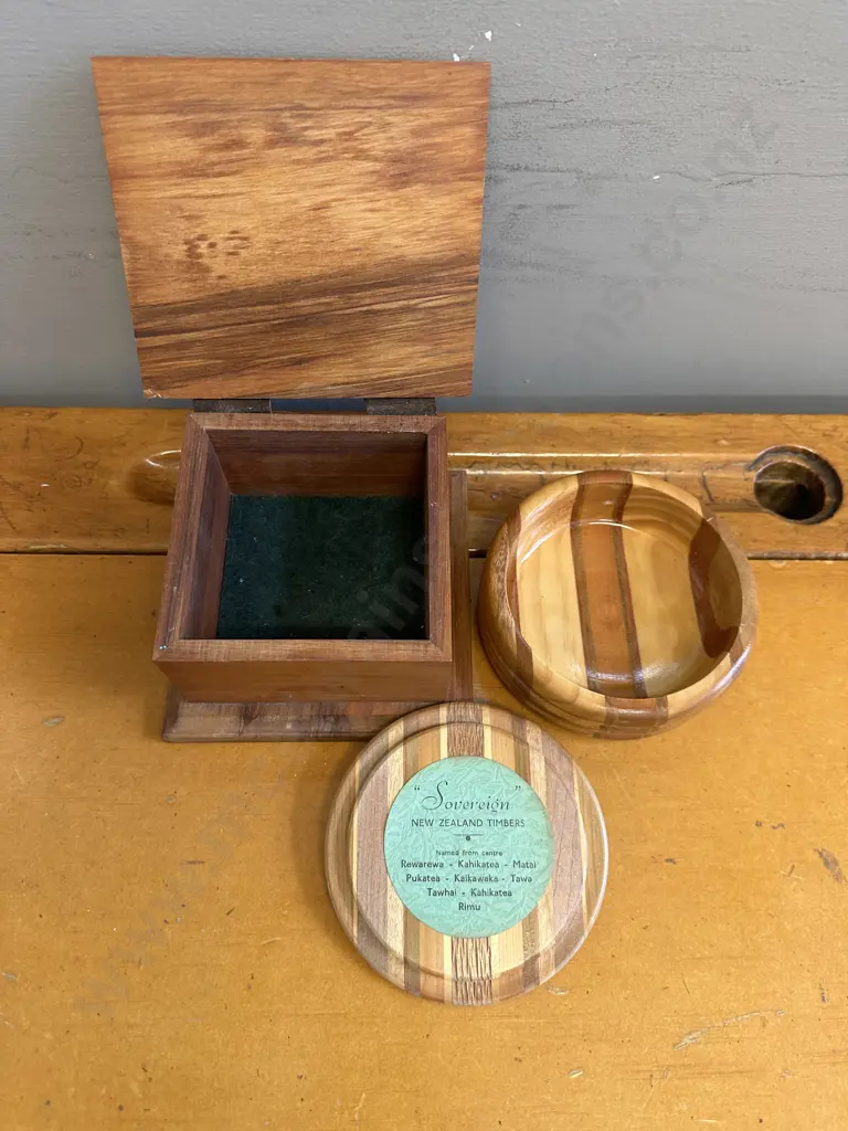 Wooden Lidded Jewellery Boxes New Zealand Native Timbers Image 1++