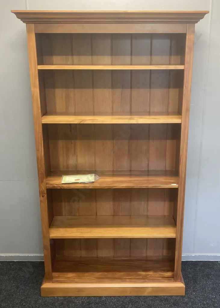 Woodpeckers Recycled Rimu Bookcase With COA, T&G Back, 3 Adjustable Shelves, 1 Fixed Shelf, H186 W106 D38cm Image 1++