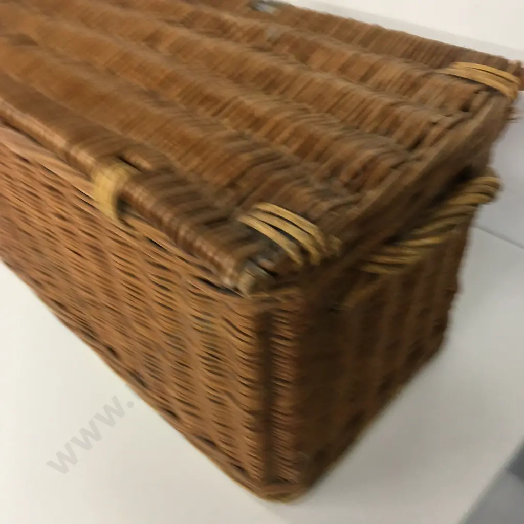 Cane Double Handled Storage Basket H31,W70cm. Image 1++
