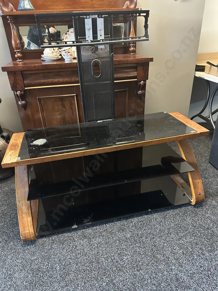 OMP 3 Shelf TV Stand H54 W122 D52cm With Cordtech 37-80" TV Mount (FXEC200-T) H122cm Image 1++