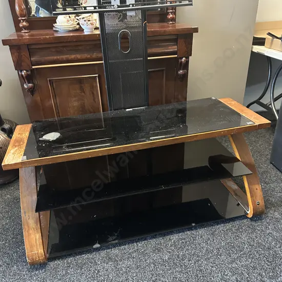 OMP 3 Shelf TV Stand H54 W122 D52cm With Cordtech 37-80" TV Mount (FXEC200-T) H122cm