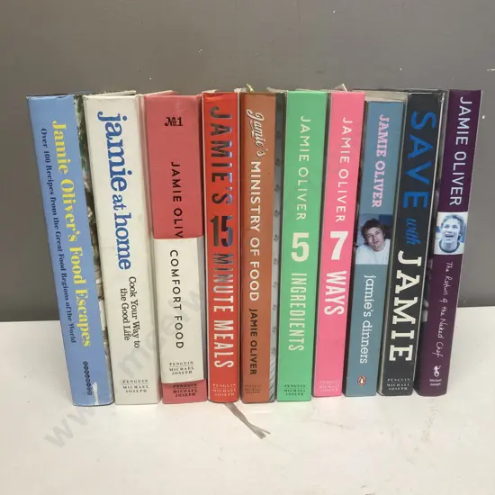Selection of Ten Jamie Oliver Recipe Books