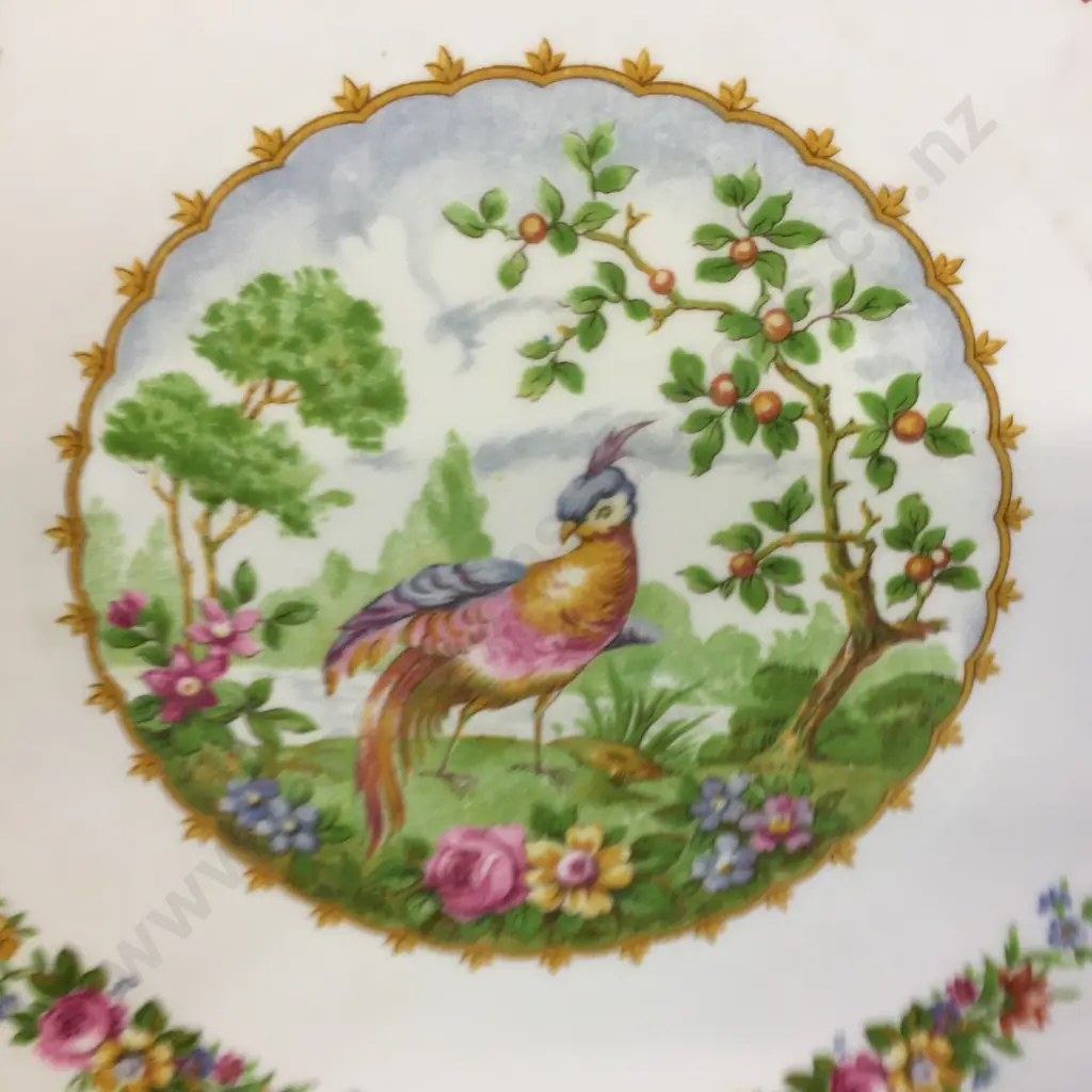 Vintage Royal Albert Chelsea Bird Trio With Cake Plate #839184 Image 1++