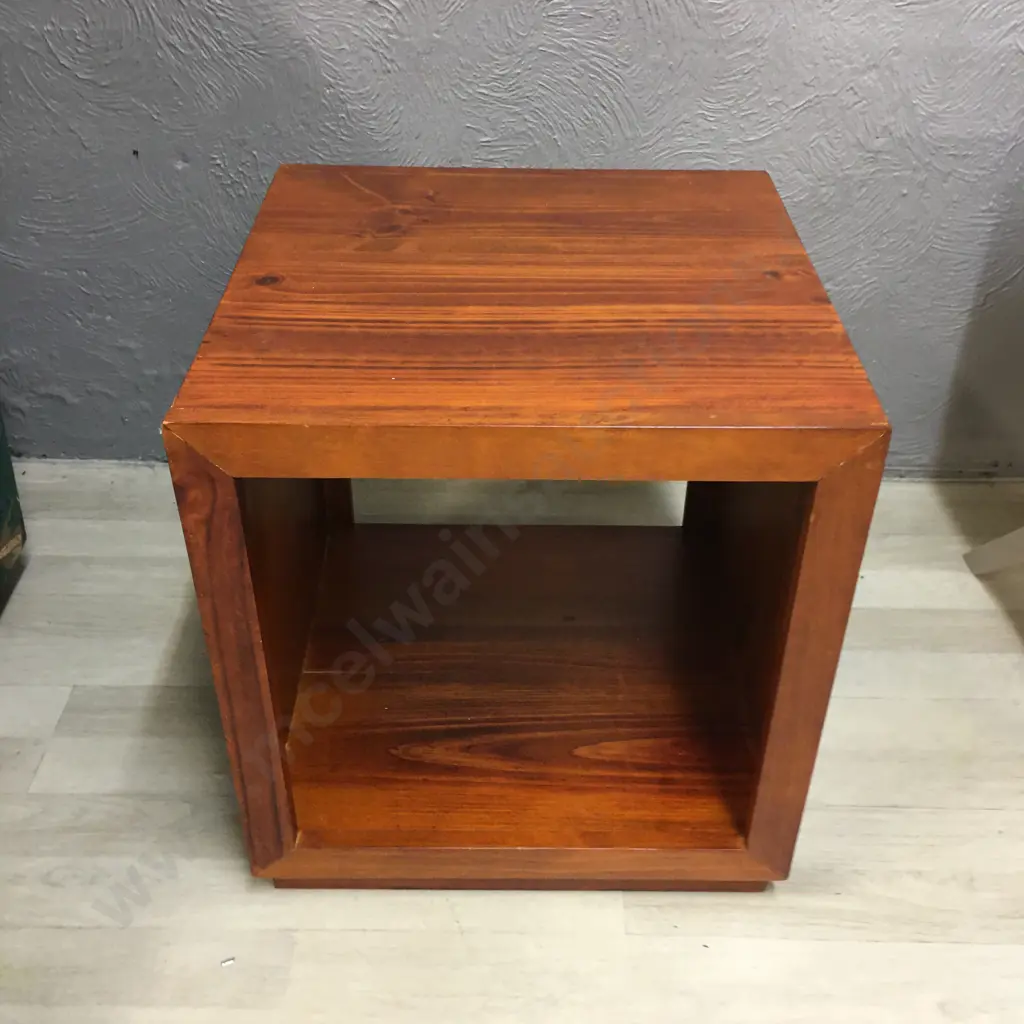 Wooden Cube Side Table H48,W45,D45cm. Image 1++
