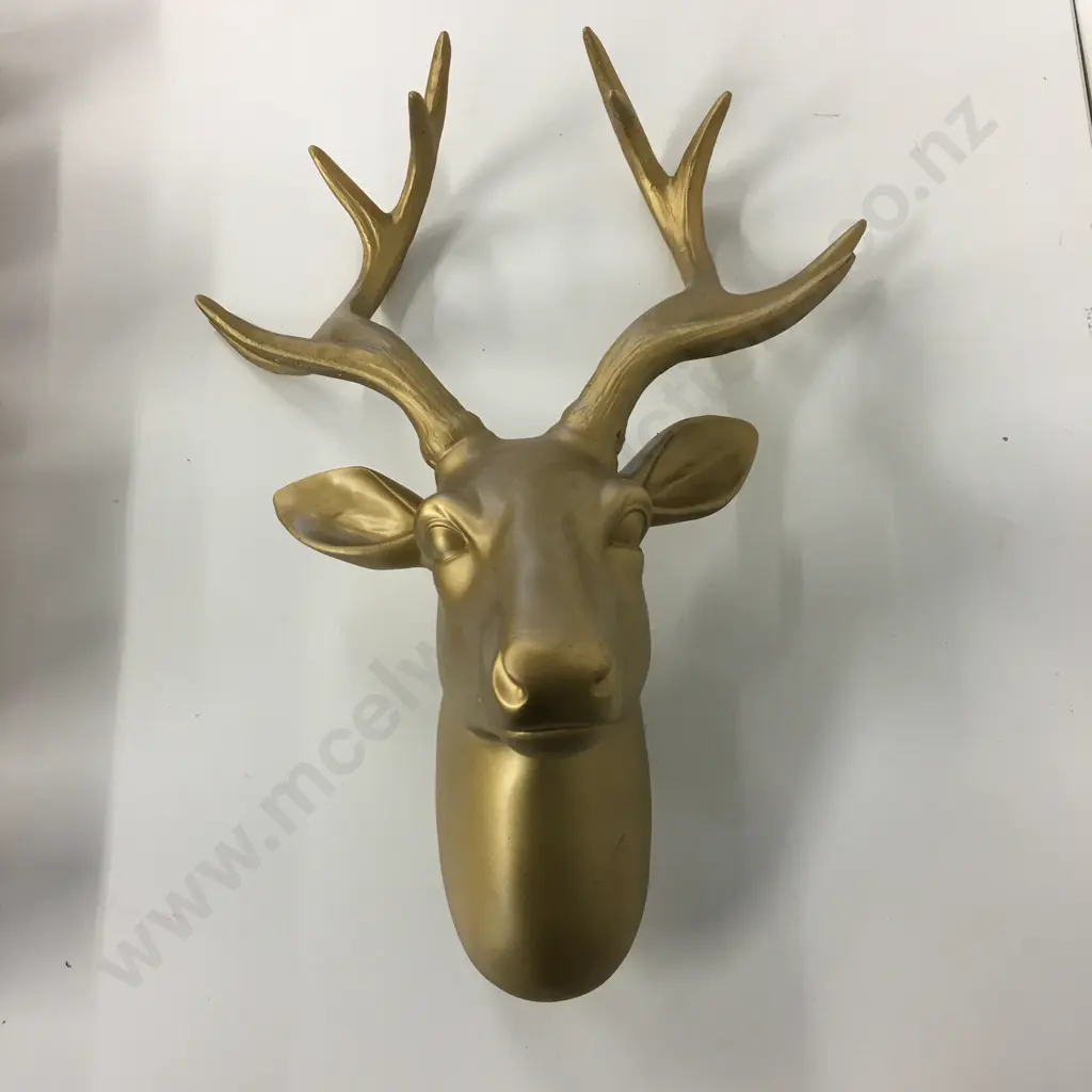 Deer Head Wall Plaque Gold Image 1++