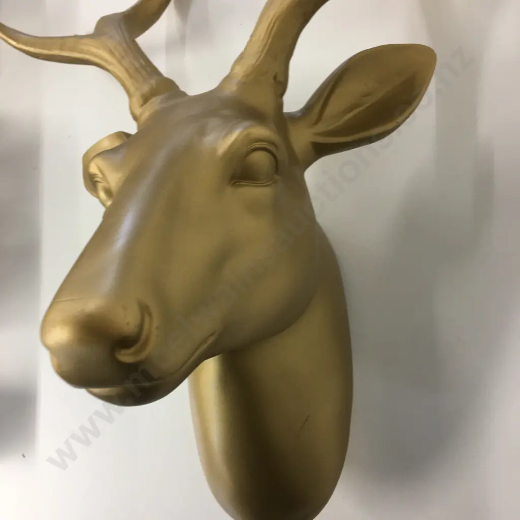 Deer Head Wall Plaque Gold Image 1++