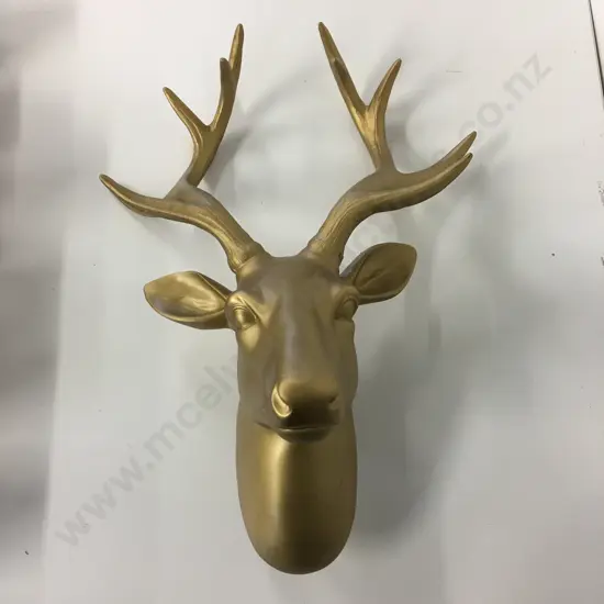Deer Head Wall Plaque Gold