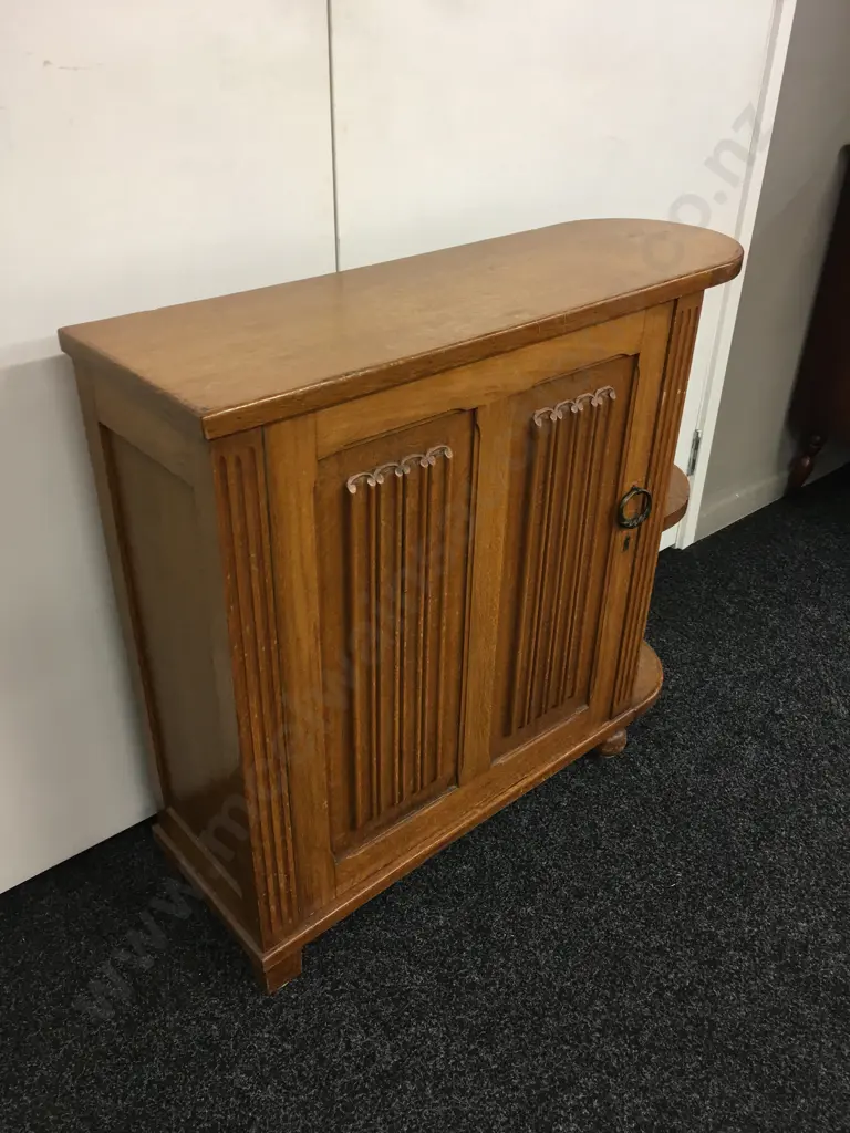 Vintage Oak Telephone Table Single Door, Two Tier H72,W51,D36cm. Image 1++