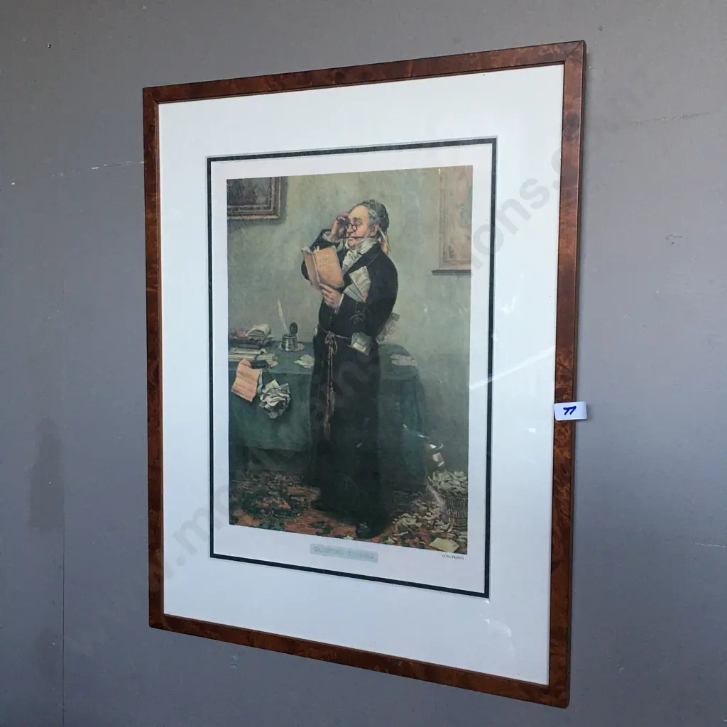 Framed Artwork 'Courting Trouble' Goss Prints H50cm,WQ39cm. Image 1++