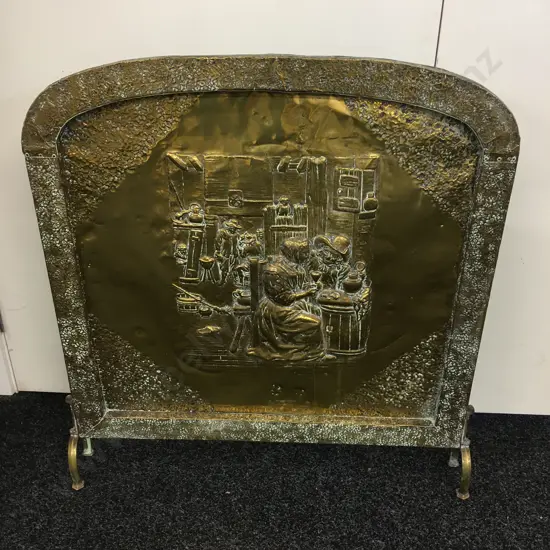 Brass Repousse Fire Screen H77,W72cm