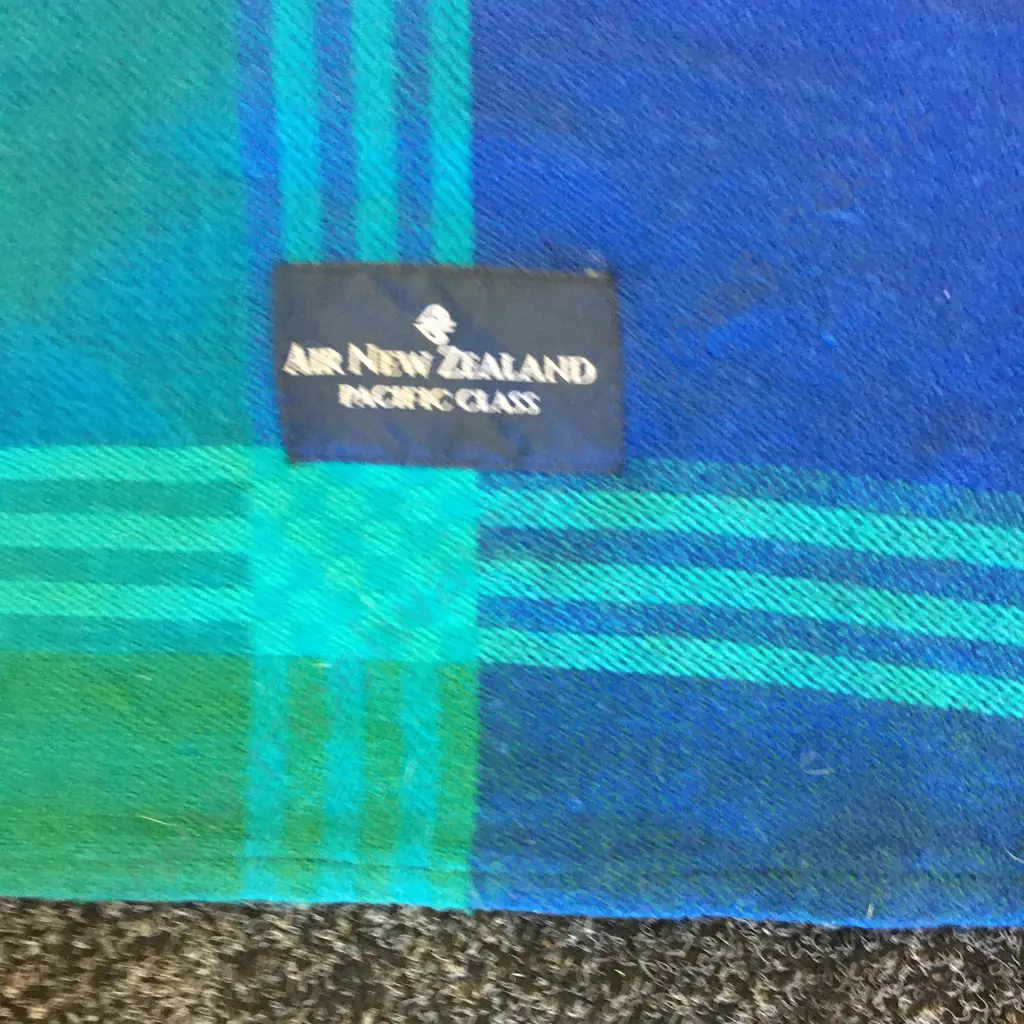 Vintage Green Air New Zealand Pacific Class Blanket By John Horsfall England Image 1++