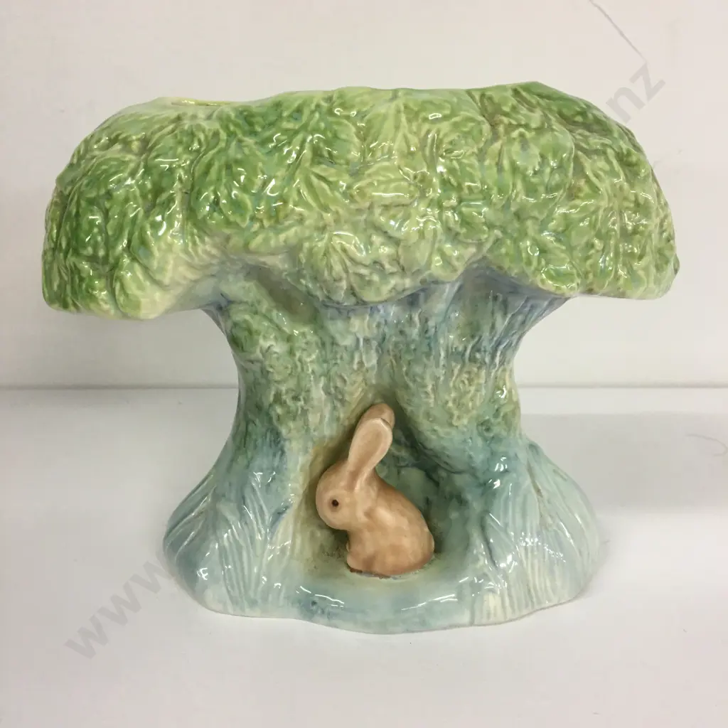 Vintage Rare Rabbit Under Tree Vase / Wall Pocket #354 H15cm. Image 1++