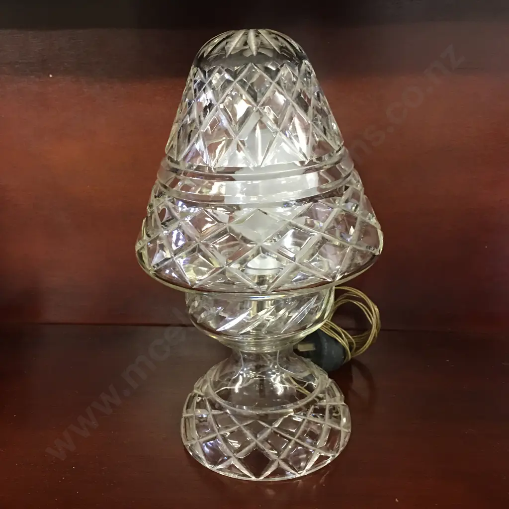 Vintage Crystal Table Lamp H28cm Mushroom Shape Image 1++