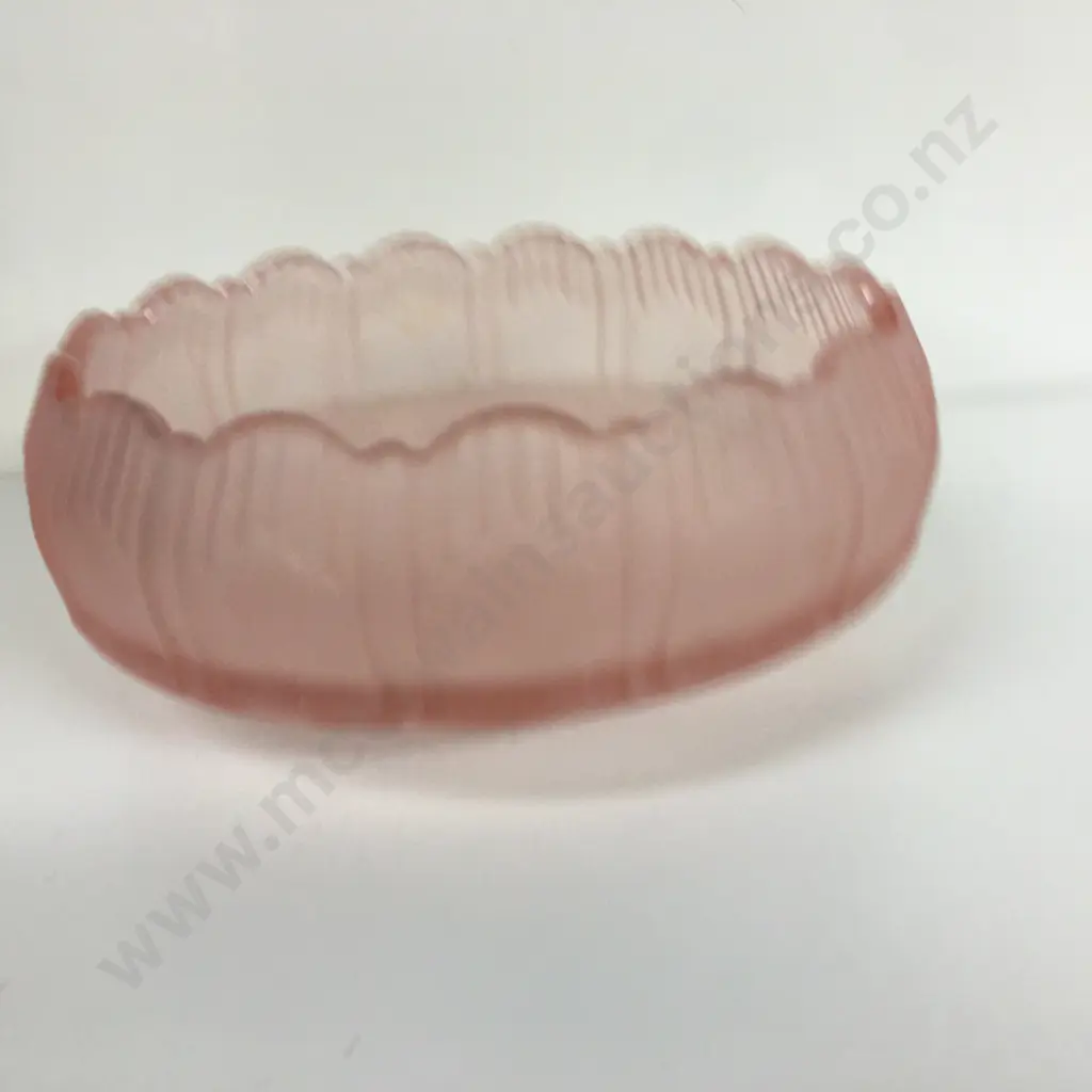 1920s Art Deco Pink Sowerby Glass Rose Bowl H9,Dia17cm. Image 1++