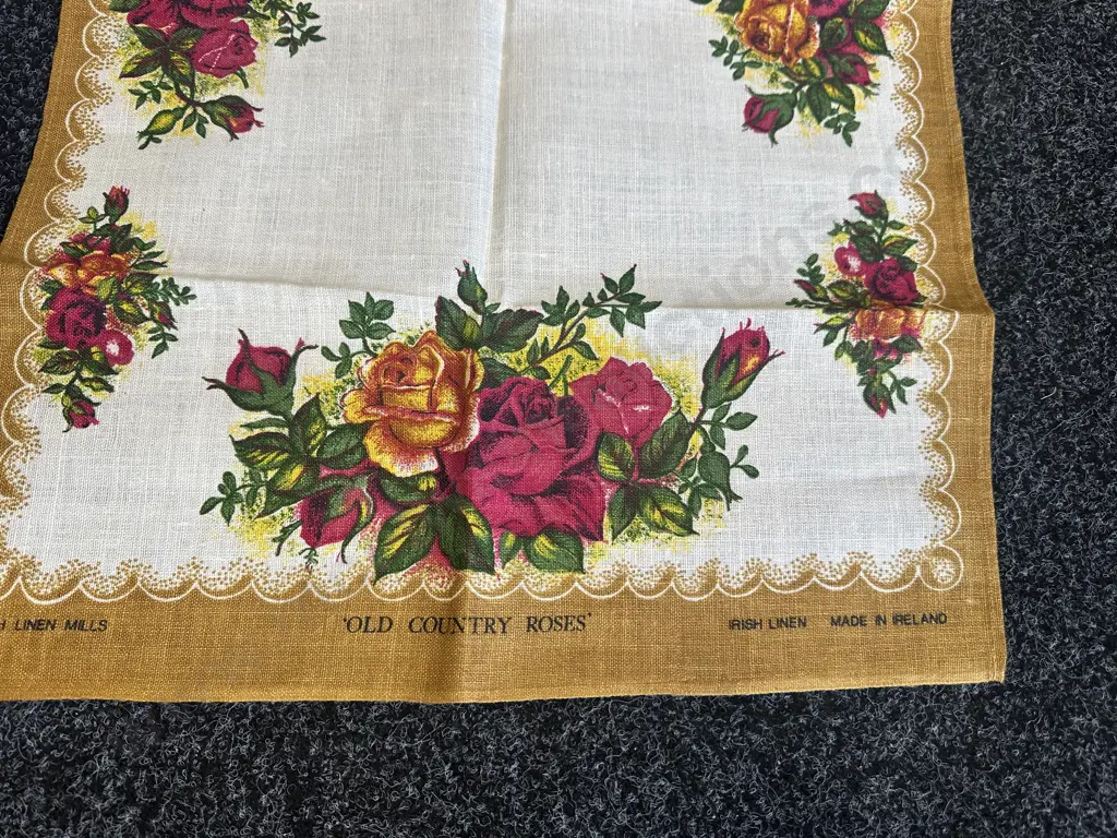 Pair Of Royal Albert 'Old Country Roses' Irish Linen Mills Tea Towels Image 1++