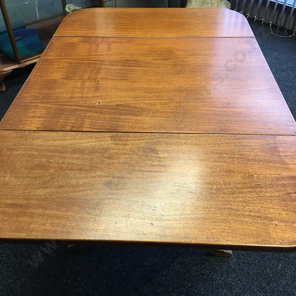 Vintage Mahogany Dropleaf Dining Table, H76 W91 D143cm Image 1++