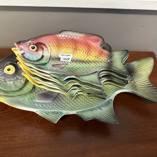 Vintage Fish Platter & Side Plates