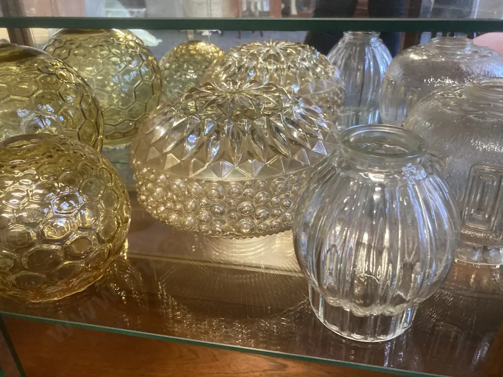 Lot of Assorted Glass Light Shades Image 1++