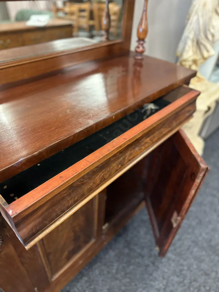 Victorian Mahogany Chiffonier, c1860's (AF To Side) Image 1++