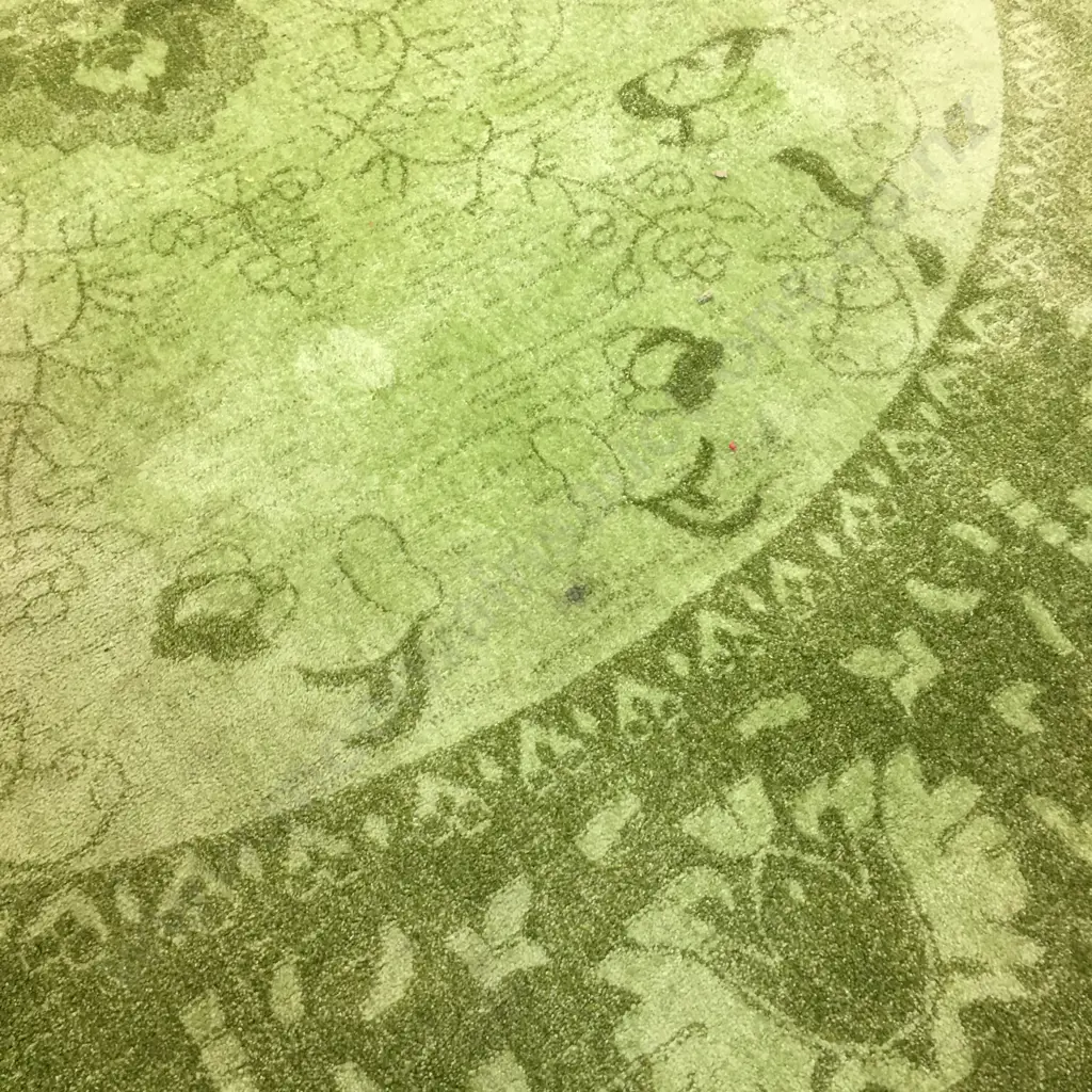 Retro Lime Green Round Floor Rug, Unique Loom Vista Collection, 3.64m Image 1++