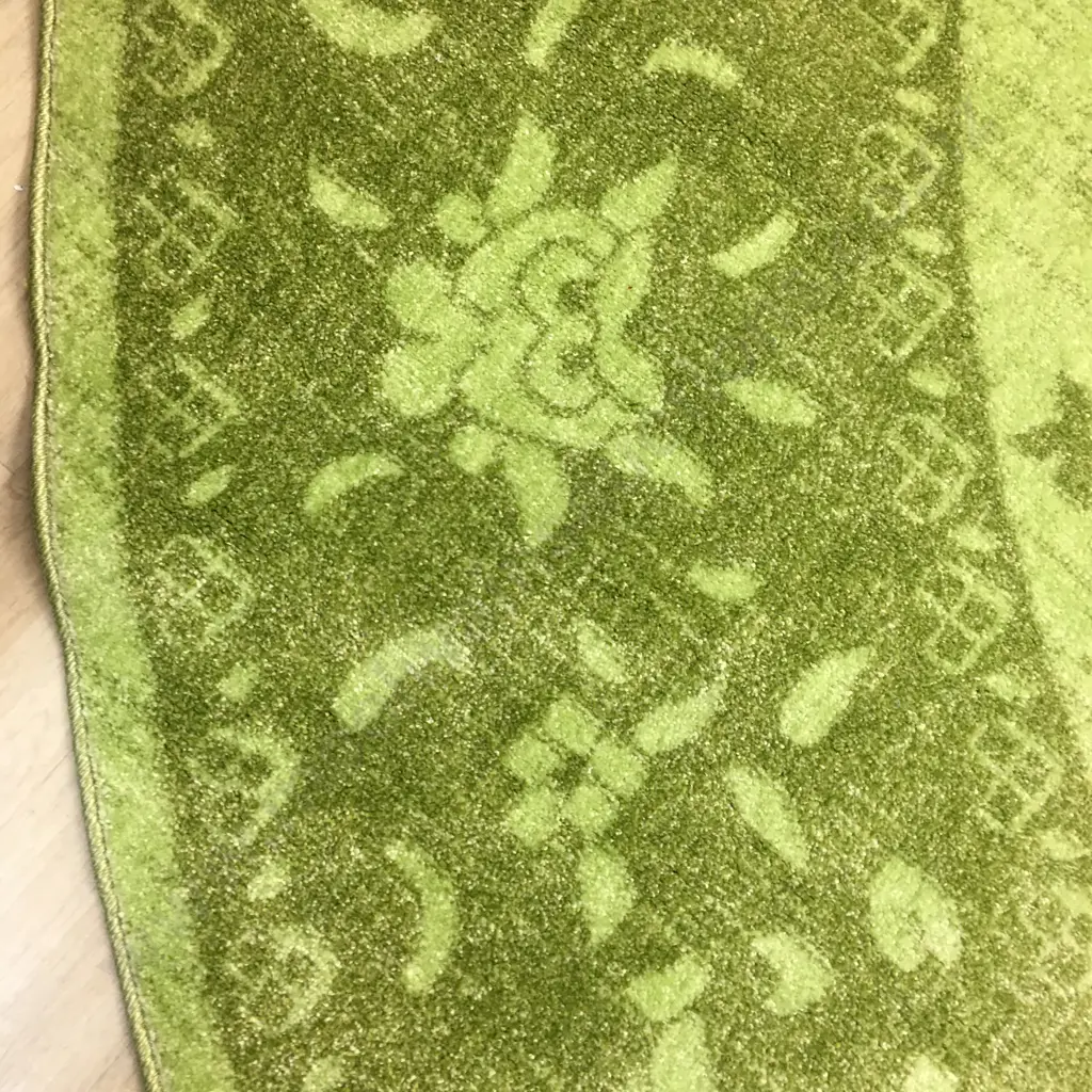Retro Lime Green Round Floor Rug, Unique Loom Vista Collection, 3.64m Image 1++