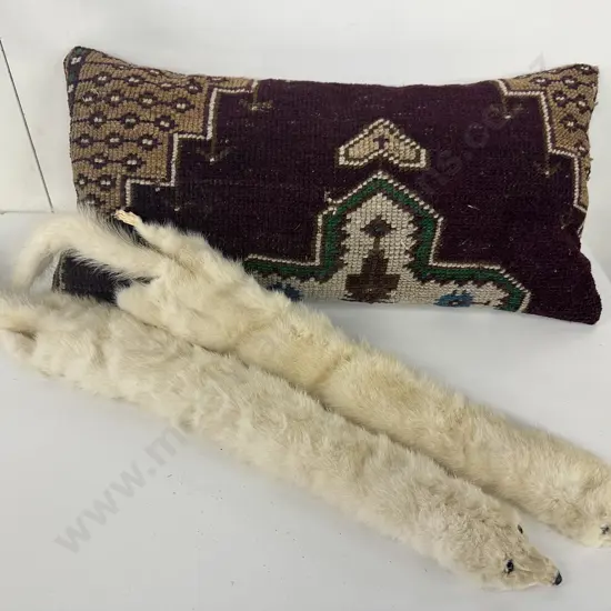 Vintage Morroccan Rectangular Cushion & Fur Stoles