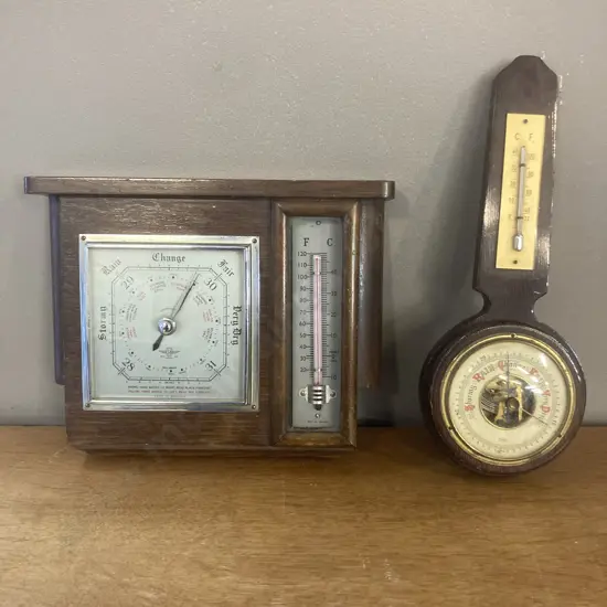 Vintage German Sundo & Shortland Smith England Wall Mount Barometers