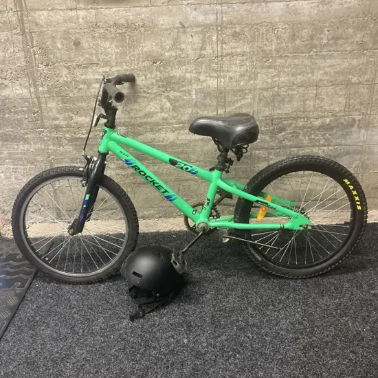 Blast Rocket 20 Black & Green BMX With Helmet