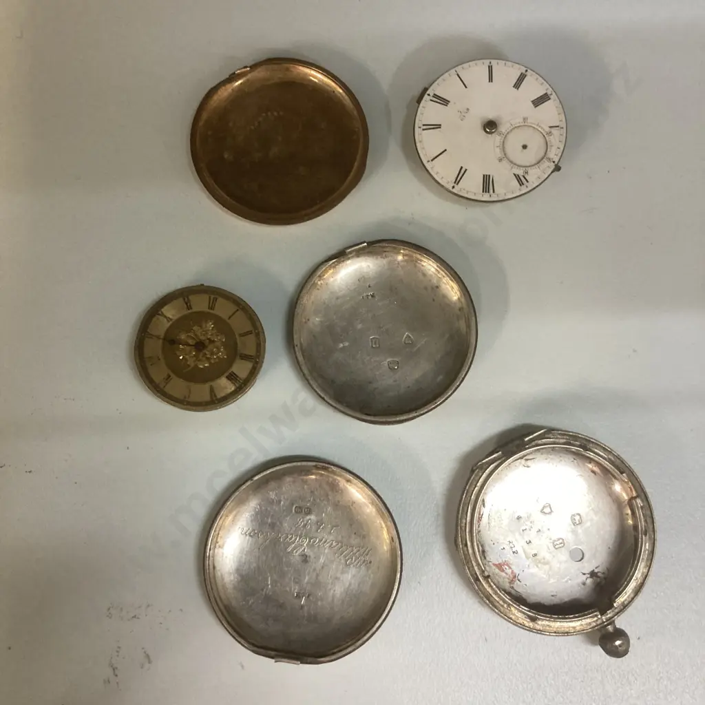 Antique Hallmarked Sterling Silver Pocket Watch Pieces, Dial Etc Image 1++