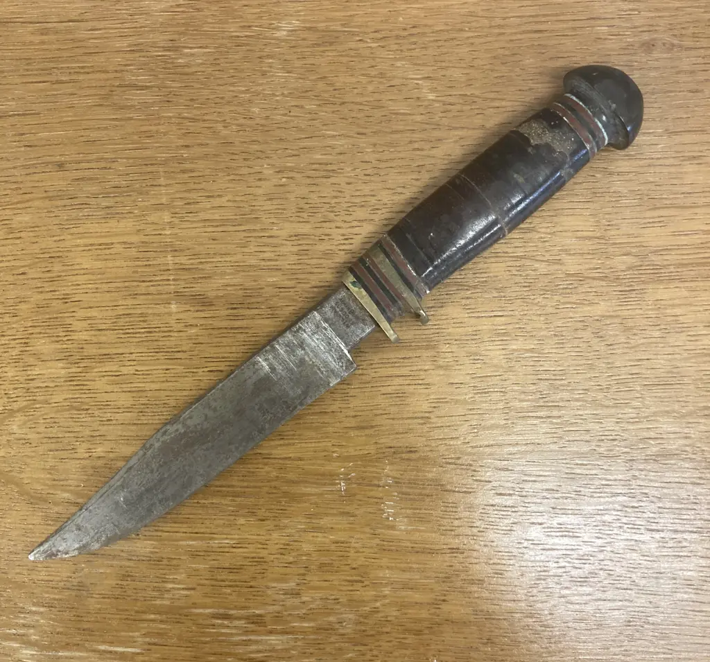 Vintage William Rodgers-Sheffield "I Cut My Way" Knife and Original Sheath. 23cm Image 1++